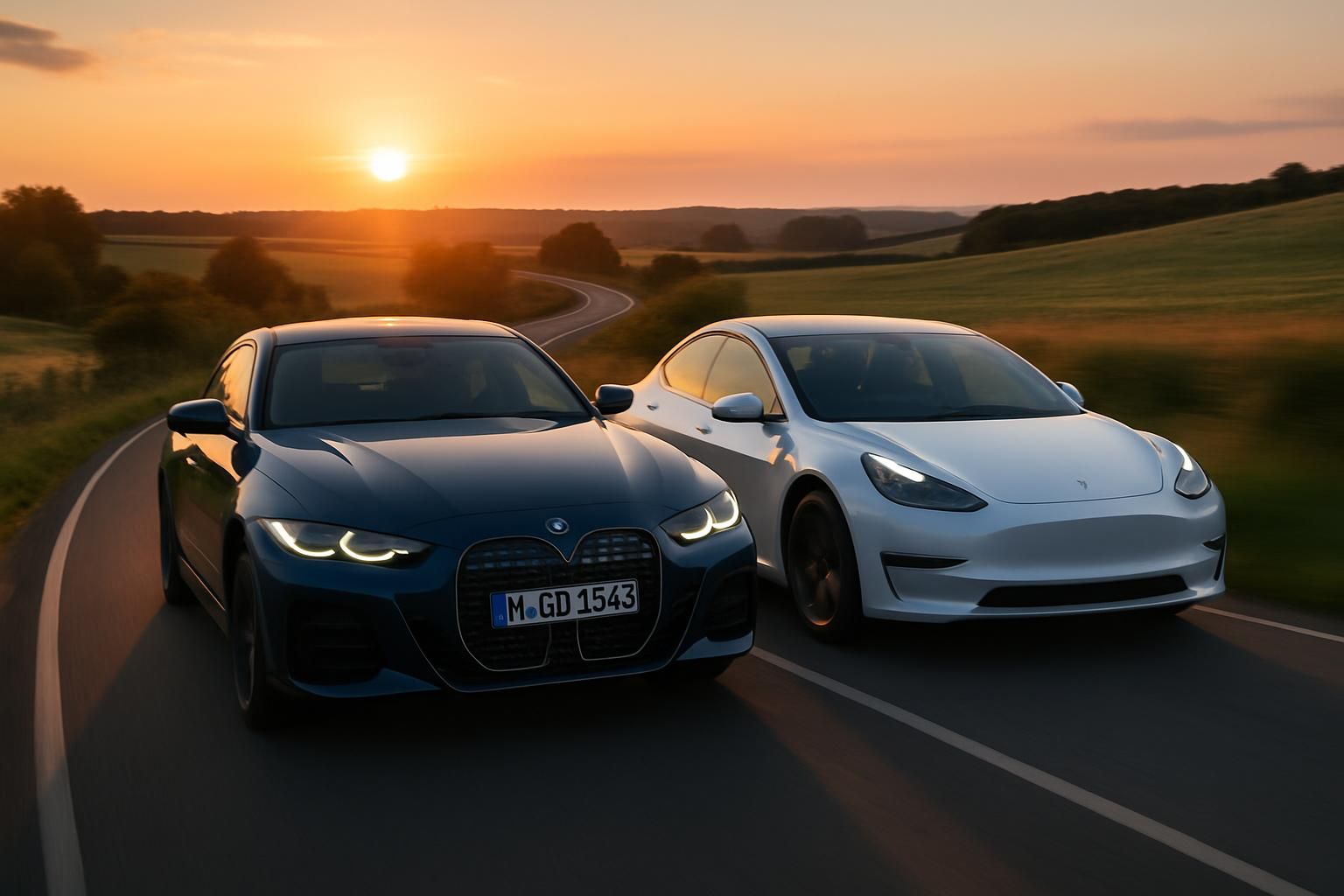 découvrez le duel électrisant entre la bmw i4 m50 et la tesla model 3 performance, deux bolides haute tension qui redéfinissent la performance électrique.