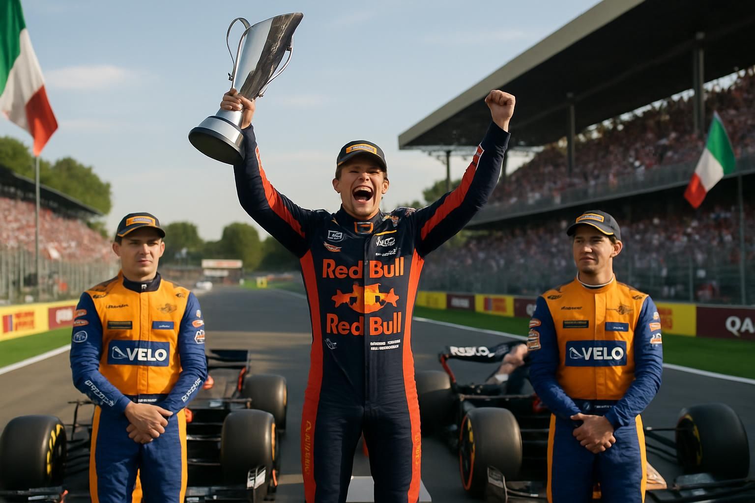 revivez le grand prix d’italie 2025 où max verstappen signe sa 66e victoire spectaculaire, reléguant les mclaren aux places d’honneur sur le podium.