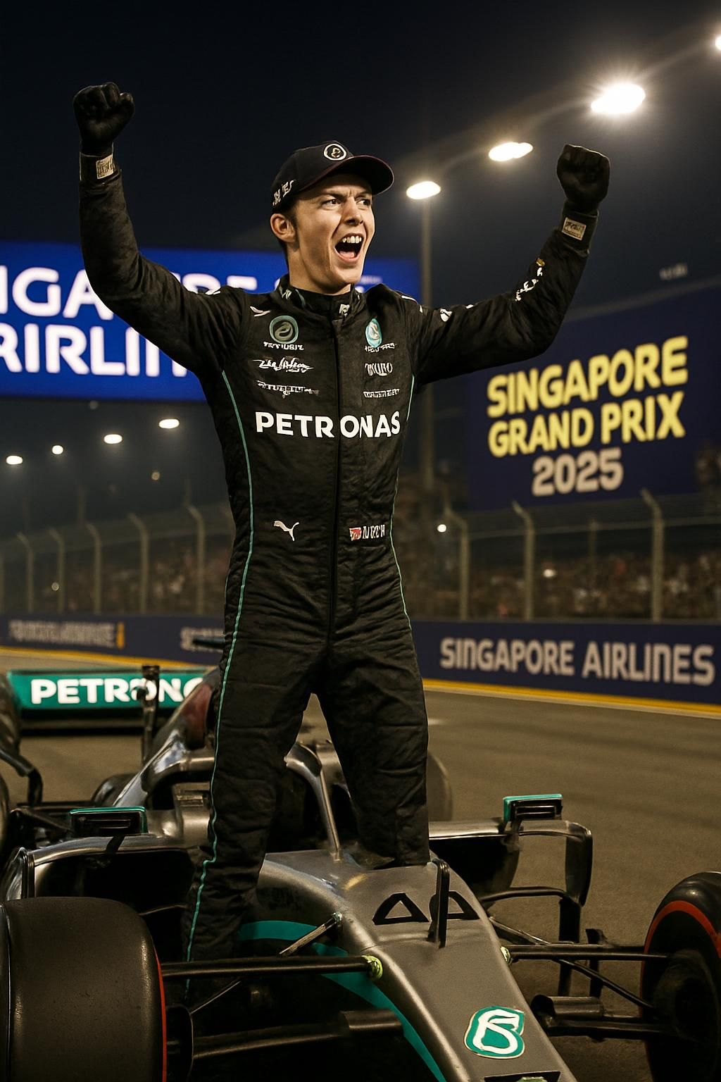 revivez le grand prix de singapour 2025 avec la victoire éclatante de george russell et mercedes, tandis que mclaren remporte le titre de champion des constructeurs dans une course mémorable.