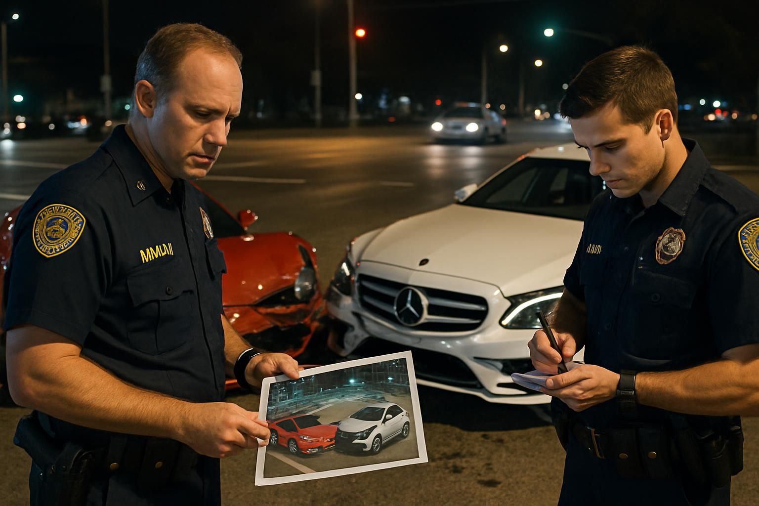 un conducteur cause des dégâts importants à une ferrari avant de prendre la fuite à toute vitesse, déclenchant une enquête pour retrouver le responsable.