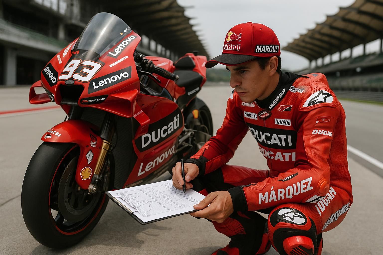 márquez doit prendre une décision essentielle parmi quatre configurations aérodynamiques pour optimiser ses performances en course.
