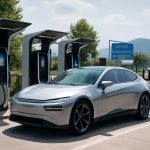 xpeng annonce l'installation en europe de bornes de recharge ultra-rapides, offrant une recharge aussi rapide qu'un plein d'essence, prévue pour la fin 2026.
