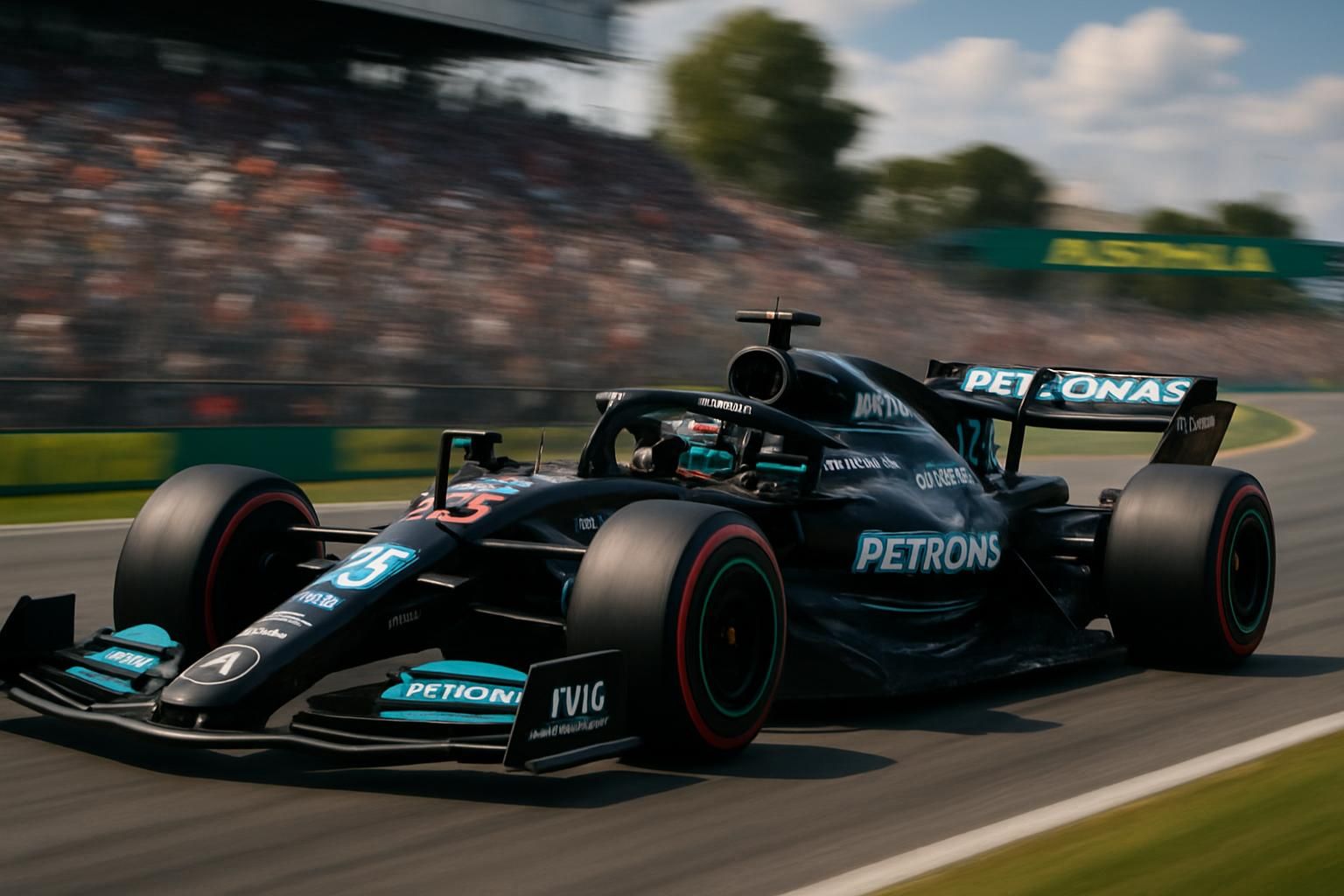 revivez le grand prix d’australie 2026 où george russell mène mercedes à un doublé impressionnant, tandis que charles leclerc illumine le podium par sa performance remarquable.