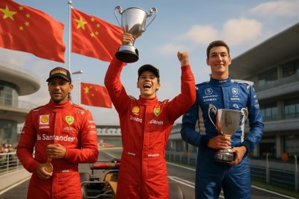 revivez le grand prix de chine 2026 avec la victoire de kimi antonelli, la deuxième place de george russell, et le premier podium mémorable de lewis hamilton avec ferrari !
