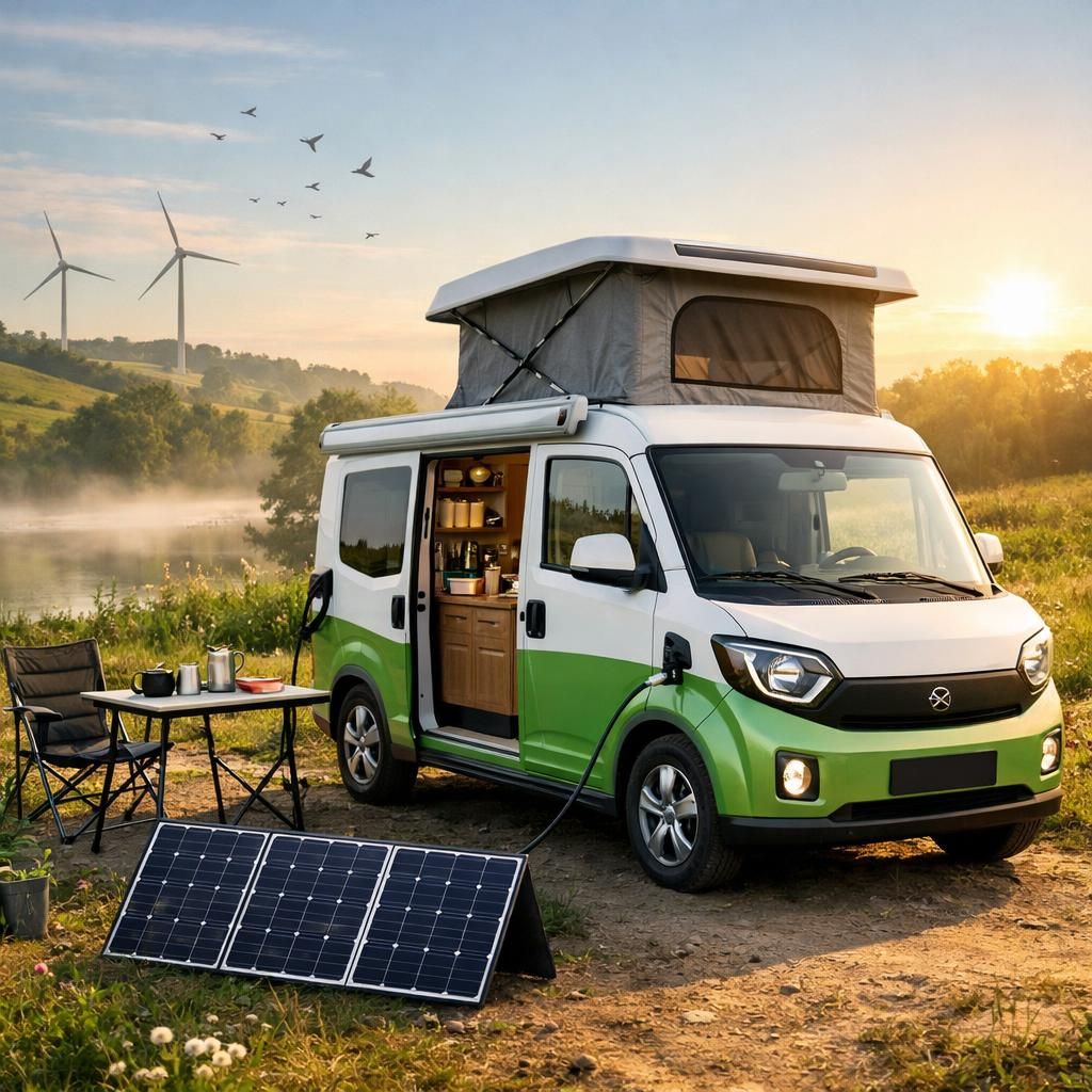 découvrez le camping-car le plus compact d'europe, entièrement électrique et plus petit qu'une twingo, alliant mobilité écologique et praticité urbaine.