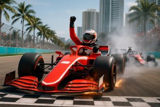 revivez le grand prix de miami 2026 où kimi antonelli remporte sa troisième victoire tandis que charles leclerc s'effondre lors du dernier tour. découvrez le classement complet de la course.