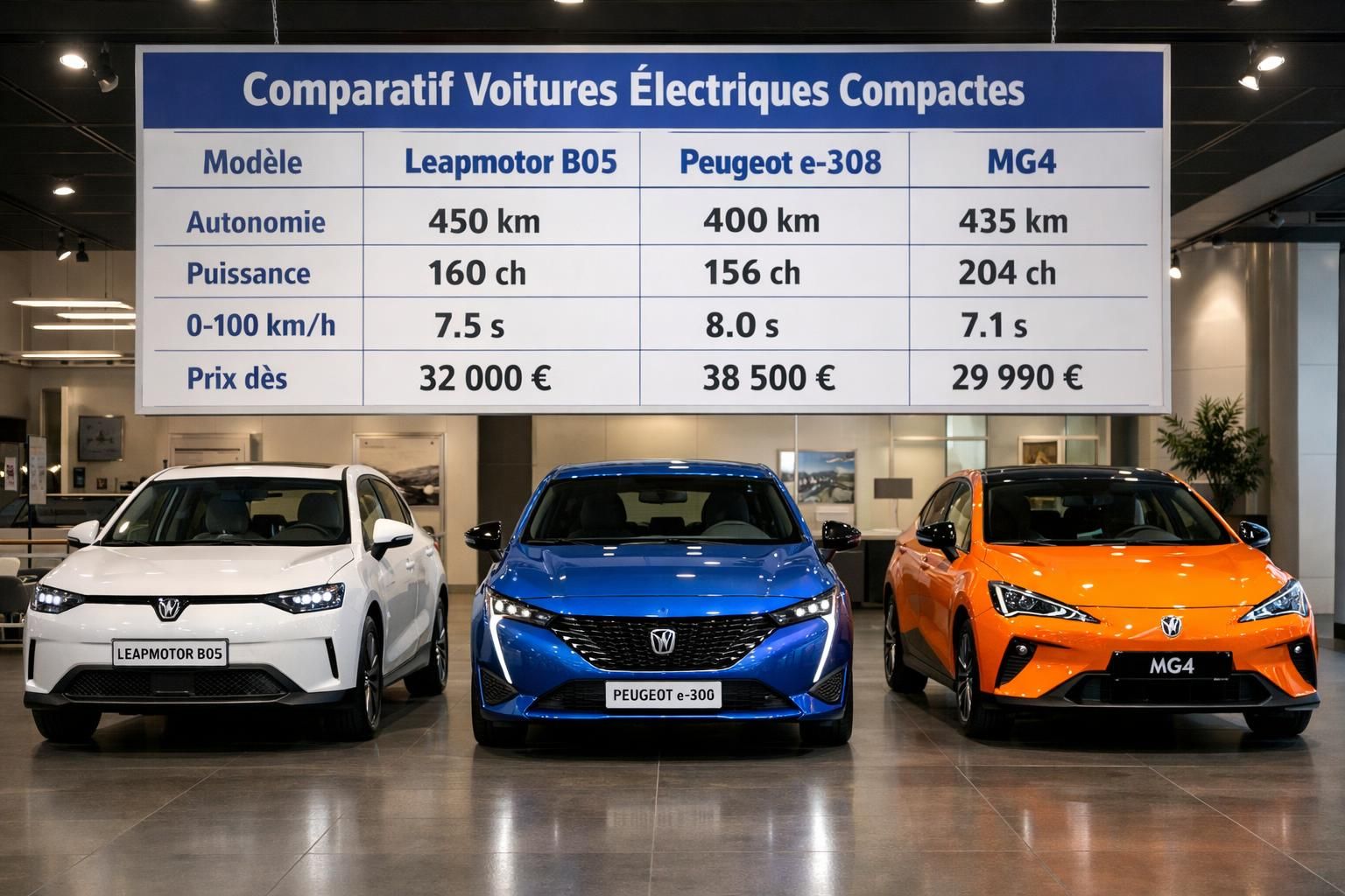 Leapmotor B05 : la nouvelle compacte électrique affiche ses tarifs et distancie les modèles français découvrez la leapmotor b05, la nouvelle compacte électrique qui se démarque par ses tarifs attractifs et surpasse les modèles français en autonomie et performance.