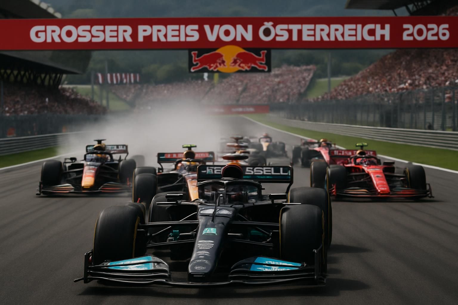 Grand Prix d'Autriche 2026 – Revivez le coup d'envoi palpitant en vidéo : Russell s'envole, Hamilton devance Verstappen ! revivez le grand prix d'autriche 2026 en vidéo : un départ spectaculaire avec russell en tête, suivi de près par hamilton qui devance verstappen dans une course palpitante.