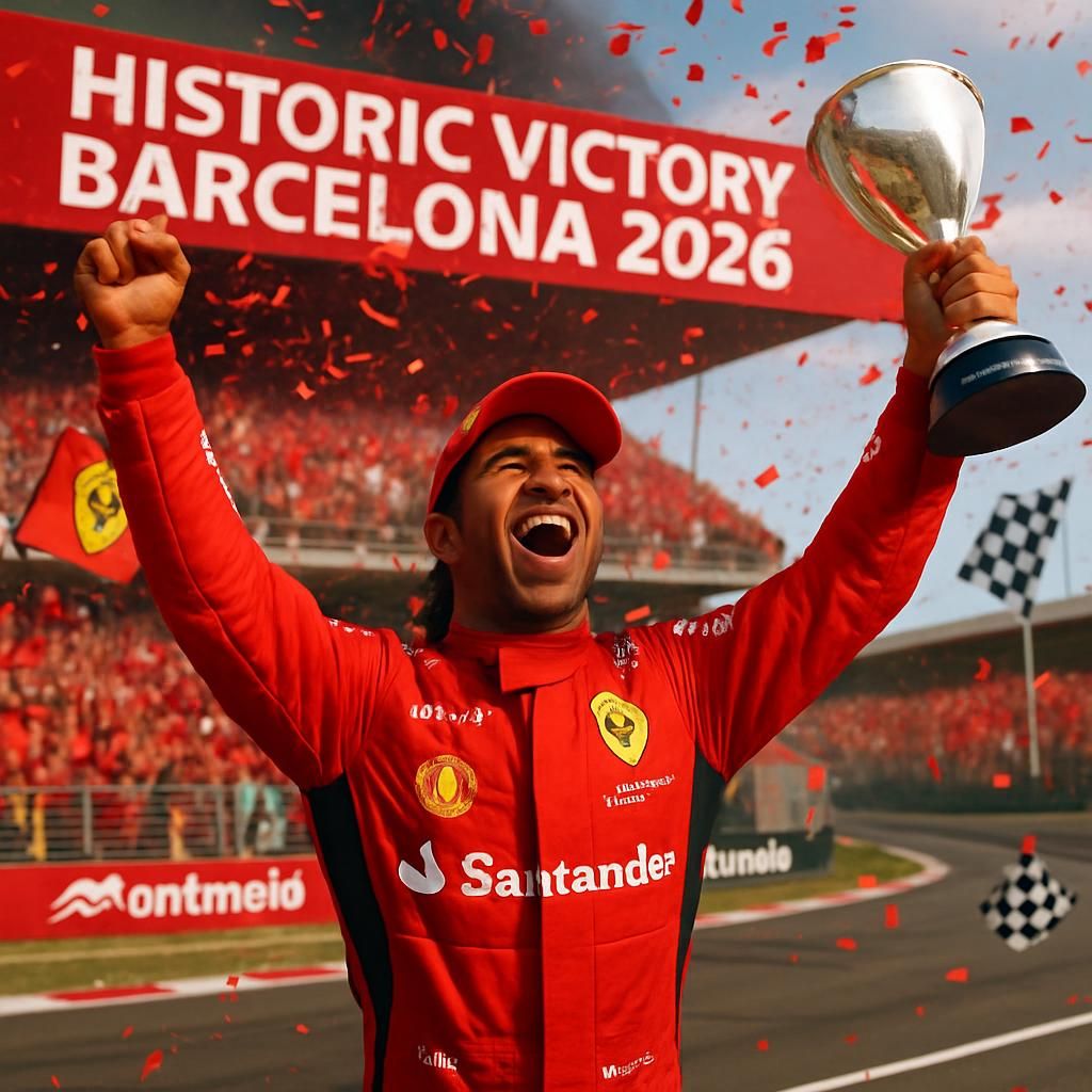 lewis hamilton célèbre sa victoire historique avec ferrari au grand prix de barcelone 2026, qualifiant ce triomphe de « rêve devenu réalité » dans une performance mémorable.