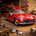 découvrez la restauration incroyable d'une mercedes 300 sl gullwing, retrouvée en morceaux au portugal, et sa renaissance spectaculaire lors d'une sortie de grange exceptionnelle.