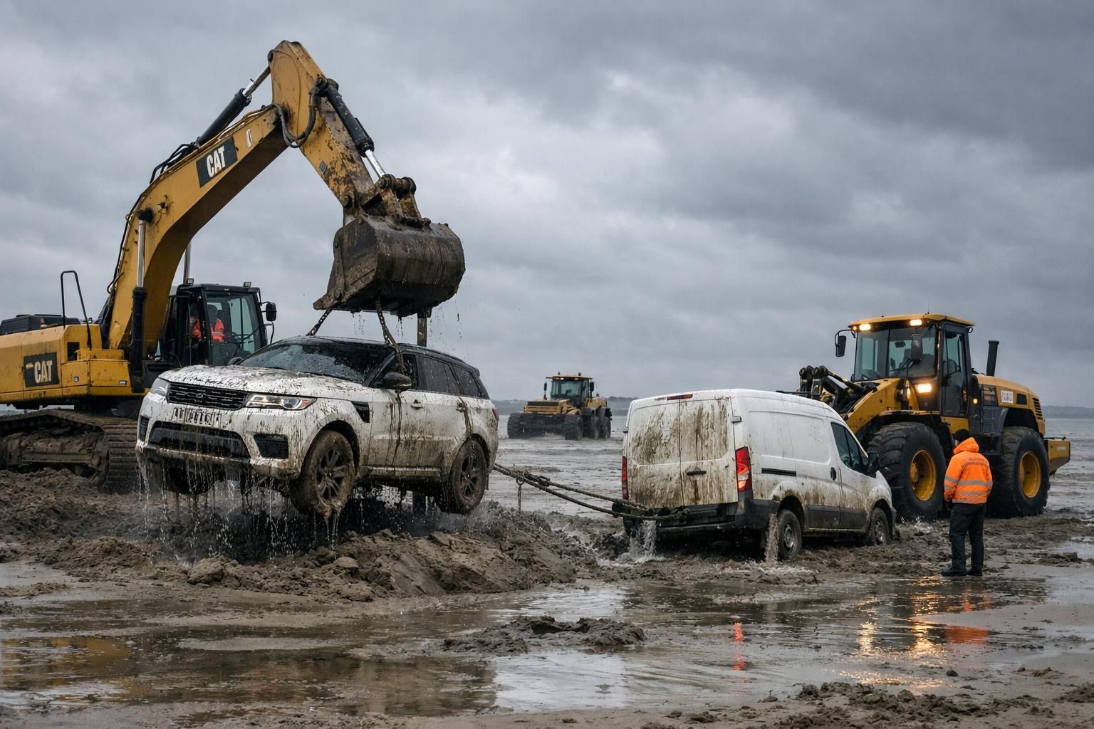Un sauvetage qui tourne mal : il noie son Range Rover en secourant un utilitaire enlisé dans le sable découvrez l'histoire d'un sauvetage qui tourne mal lorsqu'un conducteur noie son range rover en tentant de secourir un utilitaire bloqué dans le sable.