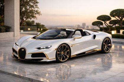 Avant l'arrivée du nouveau V16, Bugatti revisite l'élégance avec une édition spéciale 'or blanc' de la Mistral découvrez l'élégance réinventée de bugatti avec l'édition spéciale 'or blanc' de la mistral, une avant-première exclusive avant l'arrivée du nouveau v16.
