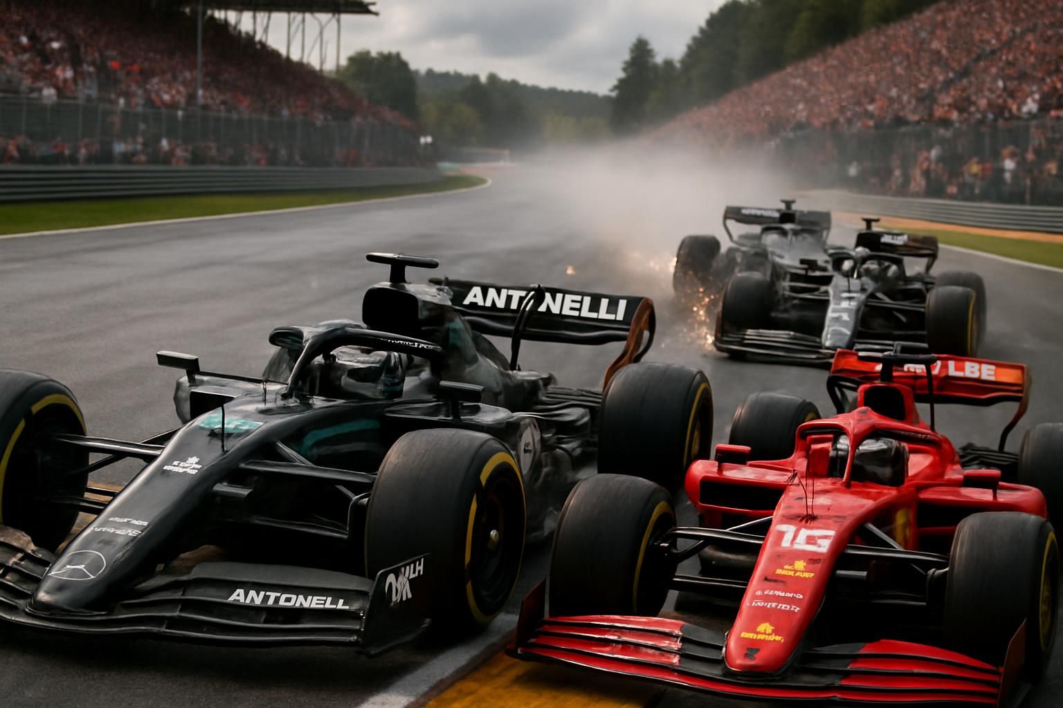 Grand Prix de Belgique 2026 – Revivez le départ spectaculaire : Antonelli devance Leclerc, l’intense accrochage entre Russell et Hamilton en vidéo ! revivez le départ spectaculaire du grand prix de belgique 2026 avec antonelli prenant l'avantage sur leclerc et l'intense accrochage entre russell et hamilton capturé en vidéo. une course pleine d'émotions à ne pas manquer !