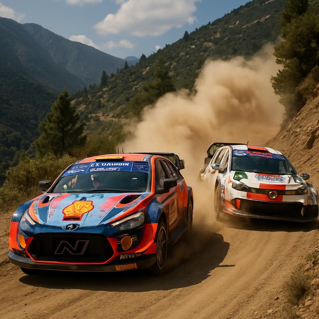 plongez au cœur de l'action avec neuville et ogier qui s'affrontent dans une bataille intense lors du rallye de l'acropole, une course pleine d'adrénaline et de passion.