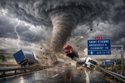 Sur l'autoroute près de Saint-Étienne, une tornade spectaculaire renverse plusieurs camions découvrez les détails impressionnants d'une tornade spectaculaire qui a renversé plusieurs camions sur l'autoroute près de saint-étienne, provoquant perturbations et scènes inédites.