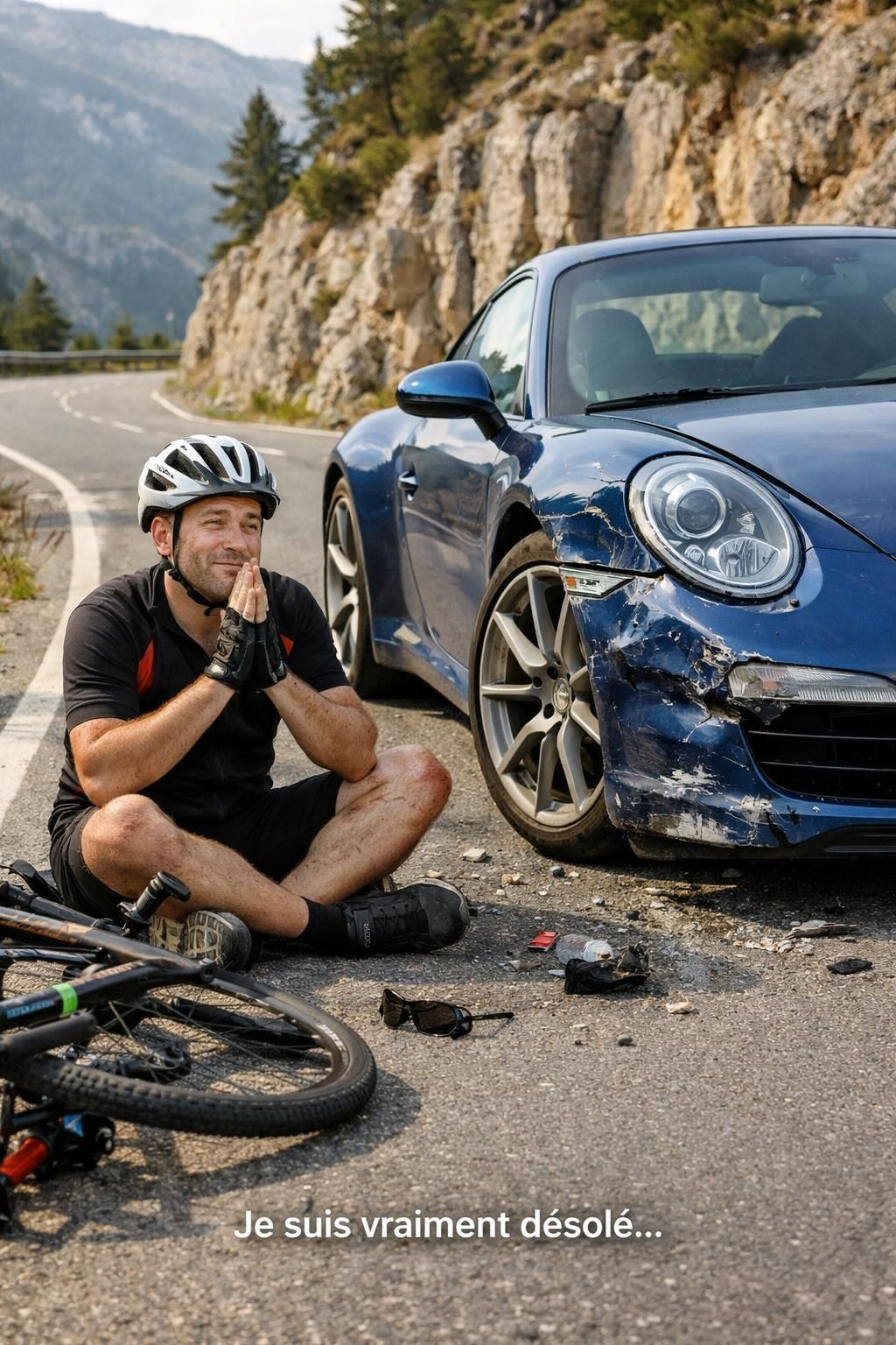Un cycliste s’élance à toute vitesse, ignore les lois de la physique et percute une Porsche avant de présenter ses excuses un cycliste fonce à toute allure, défiant les lois de la physique, percute une porsche, puis présente ses excuses dans un incident surprenant.