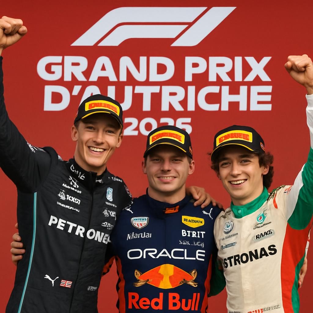 revivez le grand prix d’autriche 2026 avec la victoire éclatante de russell, et découvrez comment verstappen et antonelli ont complété le podium. analyse complète du classement final et des moments forts de la course.