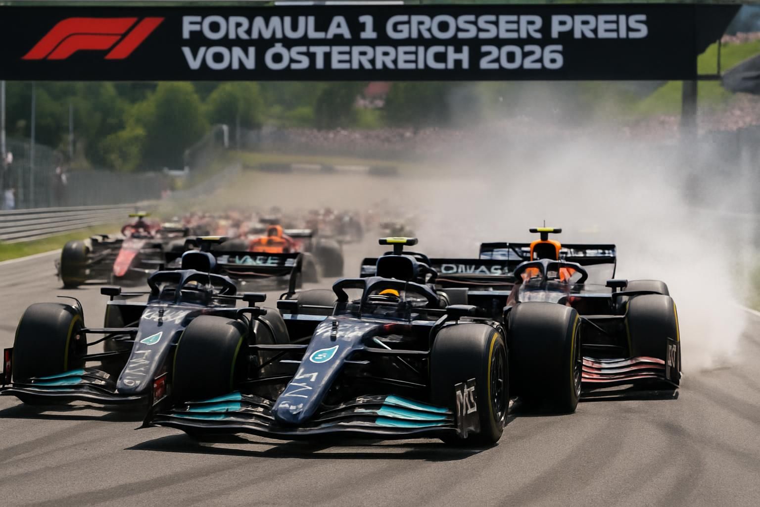 Grand Prix d'Autriche 2026 – Revivez le départ palpitant en vidéo : Russell prend la tête, Hamilton devance Verstappen ! revivez le départ spectaculaire du grand prix d'autriche 2026 en vidéo : russell s'empare de la tête, hamilton devance verstappen dans une lutte intense sur le circuit.