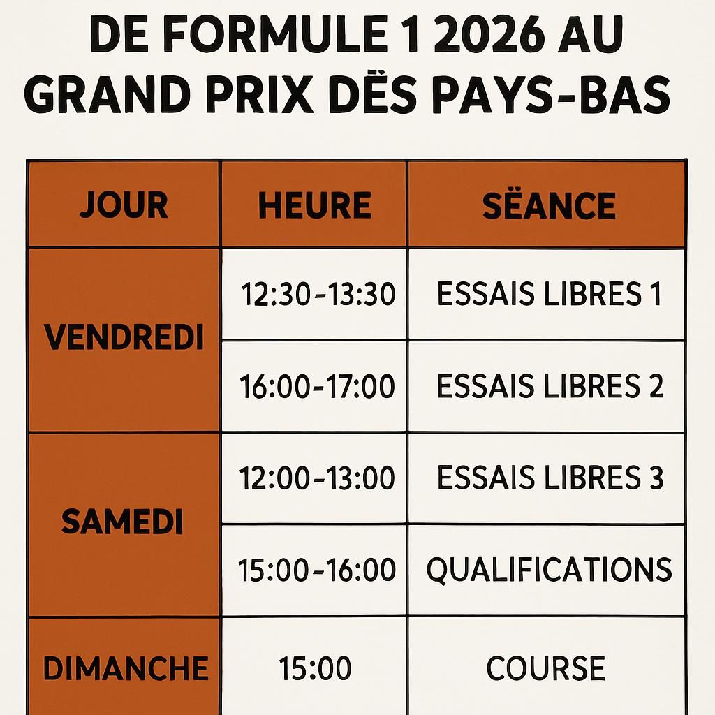 Grand Prix des Pays-Bas 2026 : Russell décroche la pole du sprint - Retour complet sur la première journée et aperçu du programme pour samedi et dimanche ! revivez la première journée du grand prix des pays-bas 2026 avec la pole du sprint remportée par russell. découvrez le bilan complet et le programme détaillé pour samedi et dimanche.