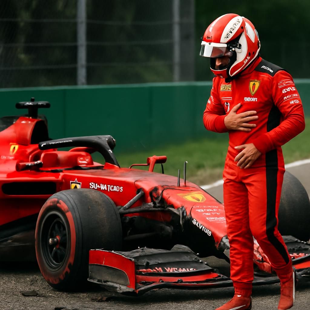 charles leclerc rassure ses fans après son accident lors du gp d’italie 2026 : « le cou va bien, seule ma vision a été légèrement troublée ».