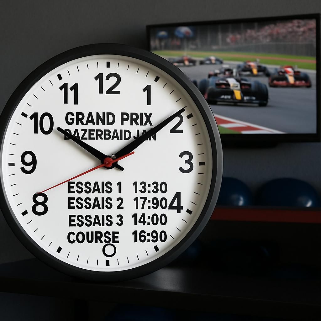 Grand Prix d'Azerbaïdjan 2026 : compte-rendu complet des essais libres 1 et 2, programme TV détaillé et horaires pour la course exceptionnellement programmée samedi ! découvrez le compte-rendu complet des essais libres 1 et 2 du grand prix d'azerbaïdjan 2026, avec le programme tv détaillé et les horaires de la course exceptionnellement programmée samedi.