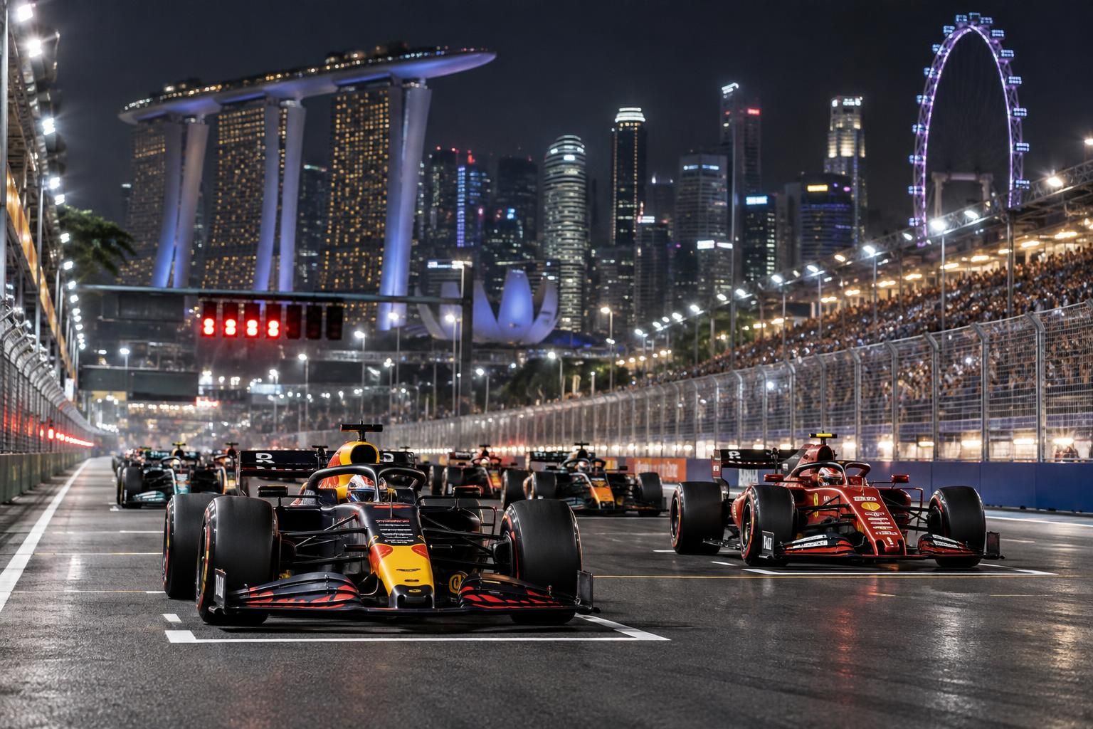 max verstappen signe sa 50e pole position lors des qualifications du grand prix de singapour 2026, devant les ferrari. découvrez le classement.